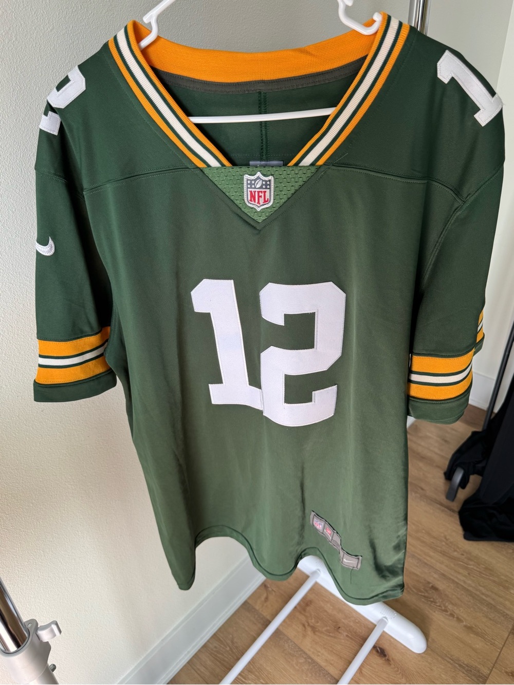 Nike Green Bay Packers Aaron Rodgers Onfield Home Jersey Men's Size L #12